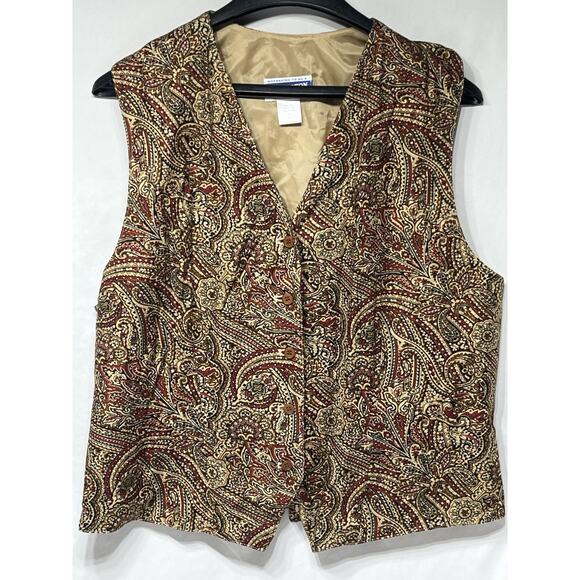 Pendleton Classic Lined Vest - Rust Multi Paisley - Rayon Size 12 - Picture 1 of 8